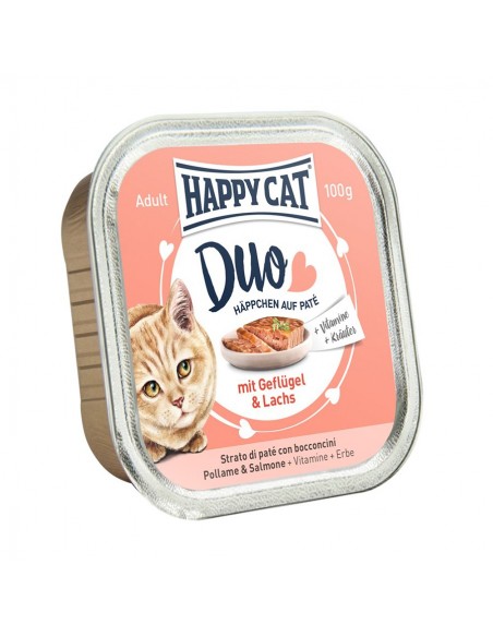 Happy Cat Duo Menu Πουλερικά-Σολωμός 100g