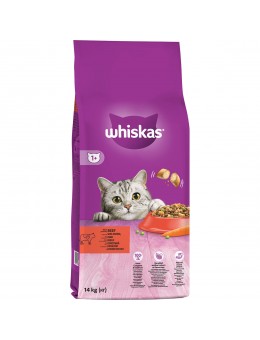 WHISKAS® Adult Πλήρης Ξηρή Τροφή Γάτας με Μοσχάρι 14kg