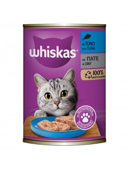 WHISKAS® Adult Πλήρης Υγρή Τροφή Γάτας Τόνος Πατέ σε Κονσέρβα 400g