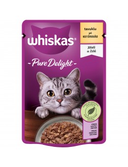 WHISKAS® PURE DELIGHT Adult Πλήρης Υγρή Τροφή Γάτας Κοτόπουλο σε Ζελέ Φακελάκι 85g