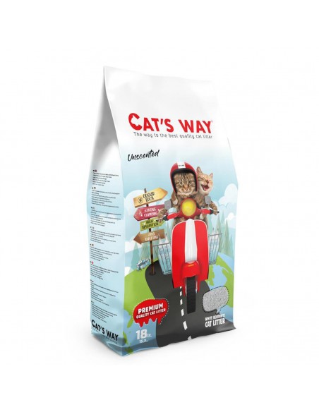 Cat's Way Άμμος Μπετονίτη Χωρίς Άρωμα 18Lt