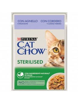 Purina Cat Chow Sterilised Αρνί & Πράσινα Φασολάκια σε Σάλτσα 85gr