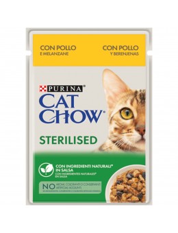 Purina Cat Chow Sterilised Κοτόπουλο & Μελιτζάνες σε Σάλτσα 85gr