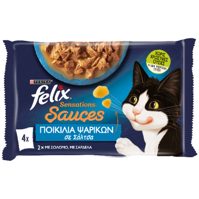 Felix Sensations Sauces Πολυσυσκευασία με Σολομό και Σαρδέλα 4x85g