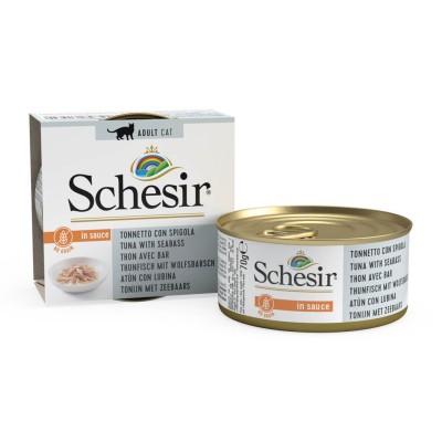 Schesir Cat Natural Gravy Sauce Τόνος με λαυράκι 70g