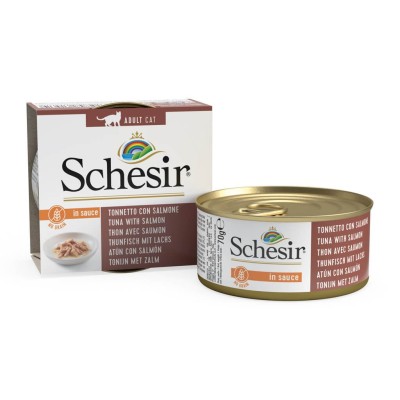 Schesir Cat Natural Gravy Sauce Τόνος με σολoμό 70g