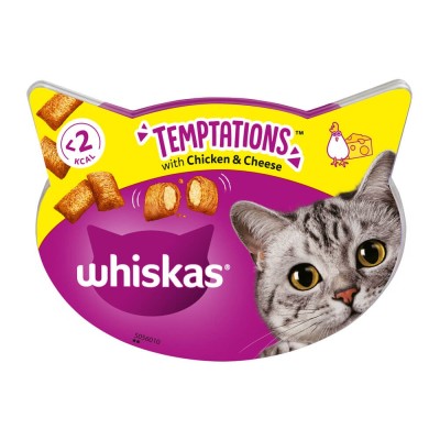 WHISKAS ® Temptations με Κοτόπουλο & Τυρί 60g 3+1 Δώρο