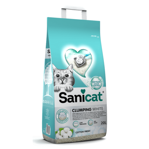 Sanicat Clumping White Cotton Fresh 20lt