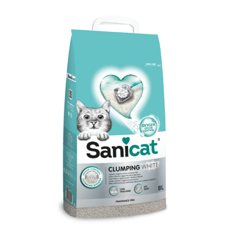 Sanicat Clumping White Fragrance Free 8lt