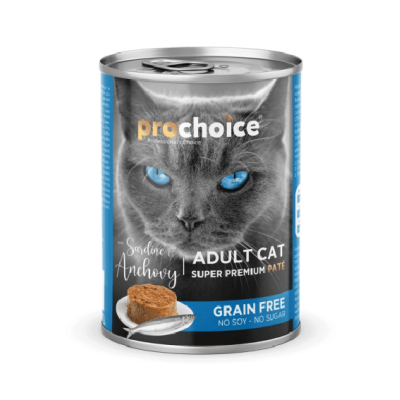 Prochoice Cat Food Cans Grain Free With Sardine & Anchovy 400gr