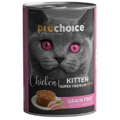 Prochoice Cat Food Cans Grain Free Kitten With Chicken 400gr