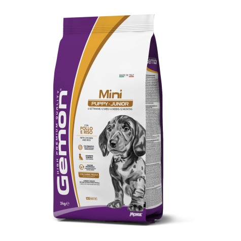 Gemon Puppy & Junior Mini για Σκύλους με Κοτόπουλο & Ρύζι 3kg